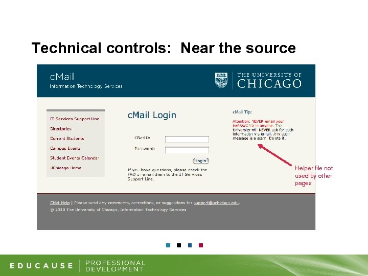 Technical controls: Near the source Helper file not used by other pages 