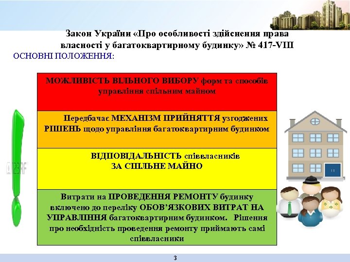 Закон України «Про особливості здійснення права власності у багатоквартирному будинку» № 417 -VIII ОСНОВНІ