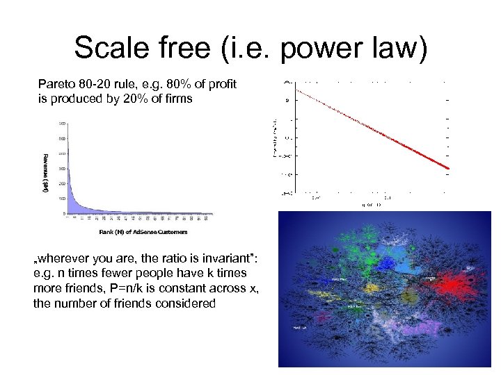 Scale free (i. e. power law) Pareto 80 -20 rule, e. g. 80% of