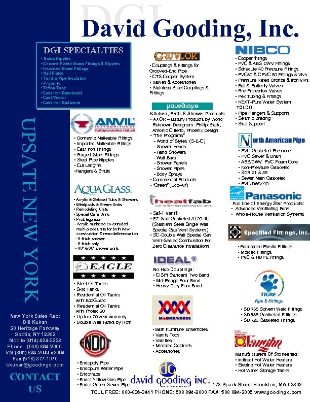 LINECARD David Gooding, Inc. DGI SPECIALTIES • Brass Nipples • Chrome Plated Brass Fittings