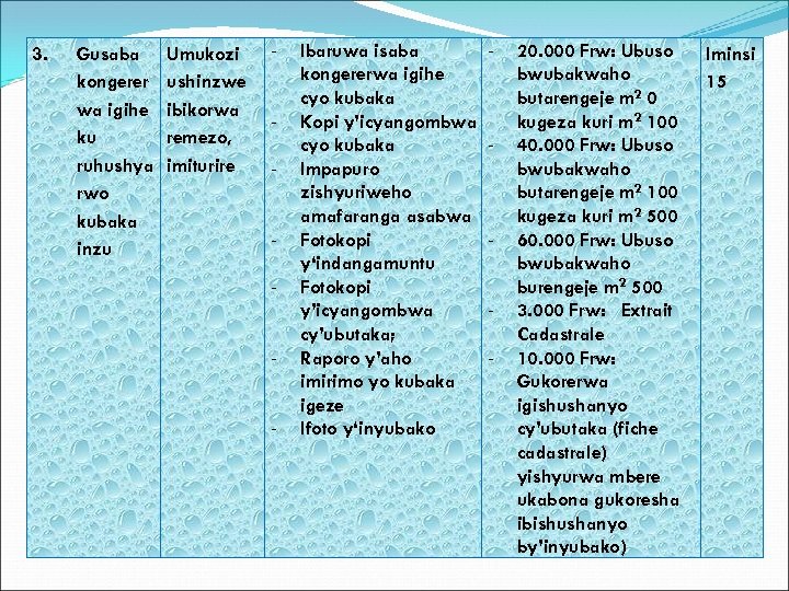 3. Gusaba kongerer wa igihe ku ruhushya rwo kubaka inzu Umukozi ushinzwe ibikorwa remezo,