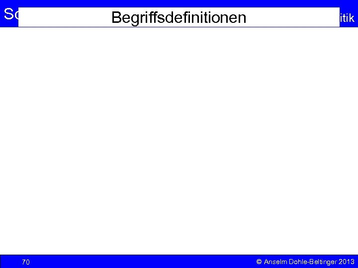 Sozialpolitik 70 Begriffsdefinitionen Einkommenspolitik © Anselm Dohle-Beltinger 2013 