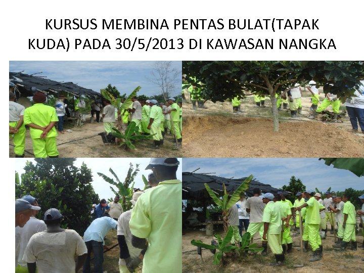 KURSUS MEMBINA PENTAS BULAT(TAPAK KUDA) PADA 30/5/2013 DI KAWASAN NANGKA 
