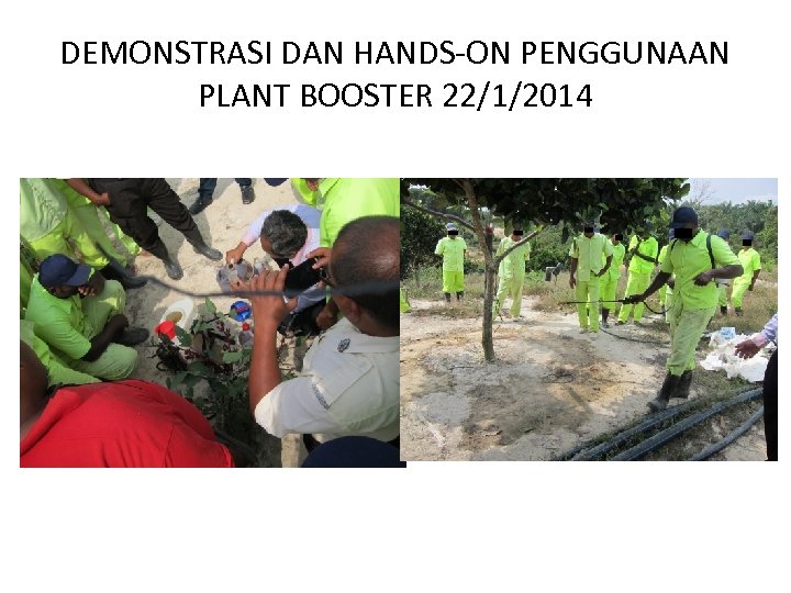 DEMONSTRASI DAN HANDS-ON PENGGUNAAN PLANT BOOSTER 22/1/2014 