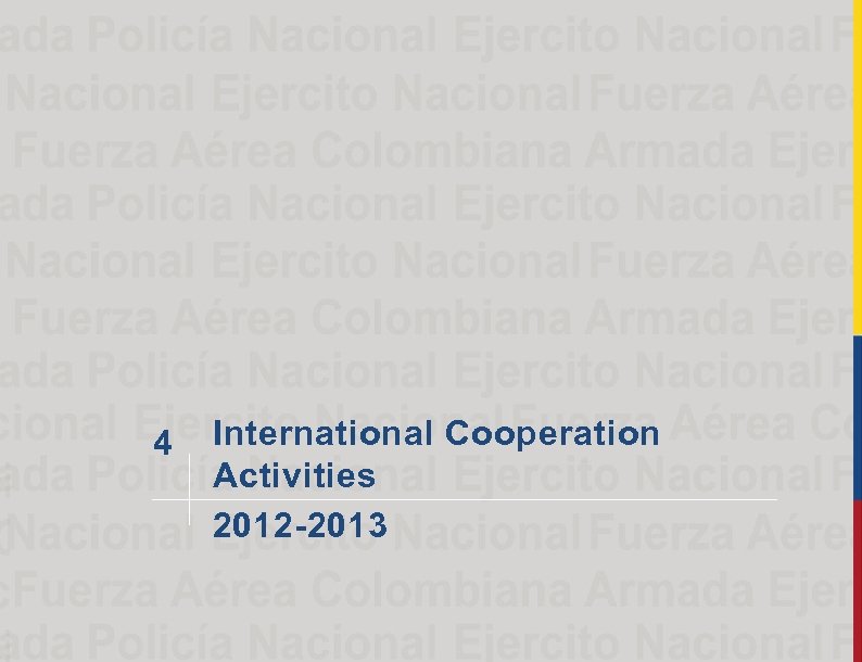 4 International Cooperation Activities 2012 -2013 