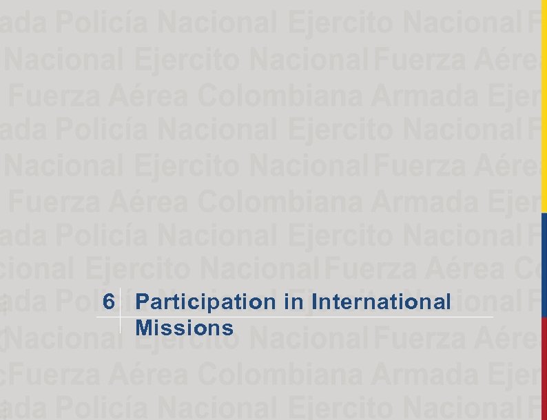 6 Participation in International Missions 