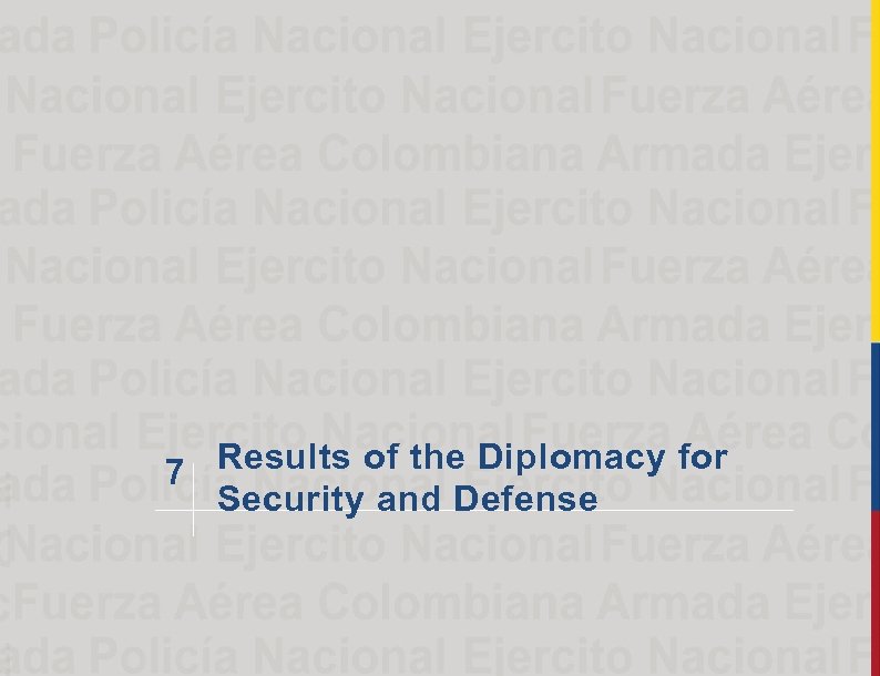 Results of the Diplomacy for 7 Security and Defense 