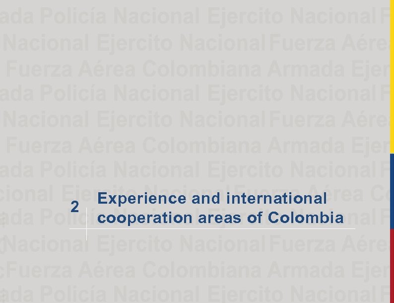 2 Experience and international cooperation areas of Colombia 