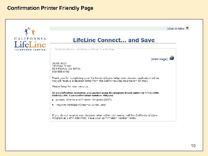 Confirmation Printer Friendly Page 10 
