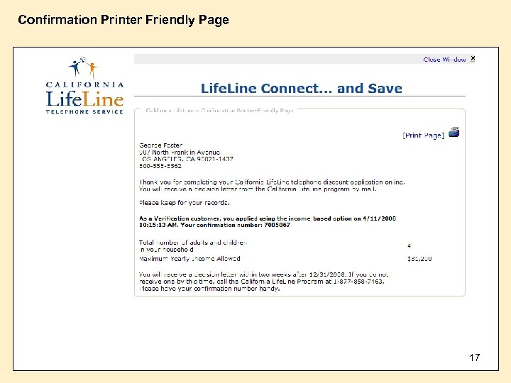 Confirmation Printer Friendly Page 17 
