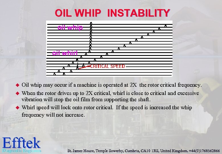 OIL WHIP INSTABILITY oil whip oil whirl u u u Oil whip may occur