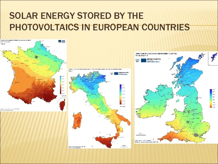 SOLAR ENERGY STORED BY THE PHOTOVOLTAICS IN EUROPEAN COUNTRIES 