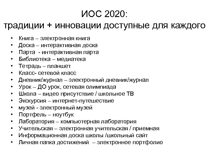 ИОС 2020: традиции + инновации доступные для каждого • • • • Книга –