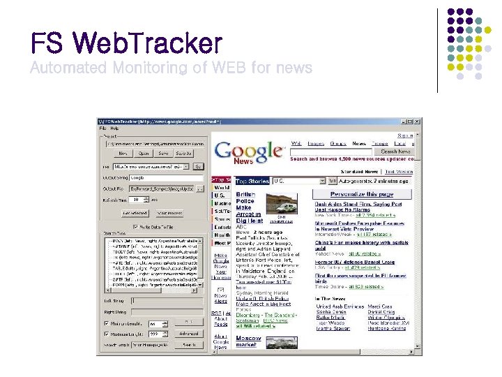 FS Web. Tracker Automated Monitoring of WEB for news 