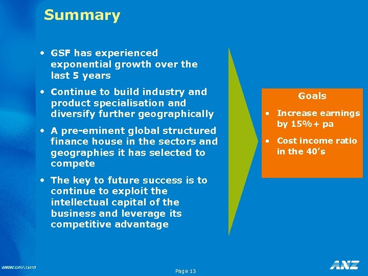 Summary • GSF has experienced exponential growth over the last 5 years • Continue