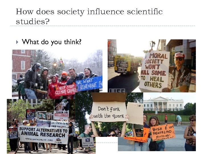 How does society influence scientific studies? What do you think? 