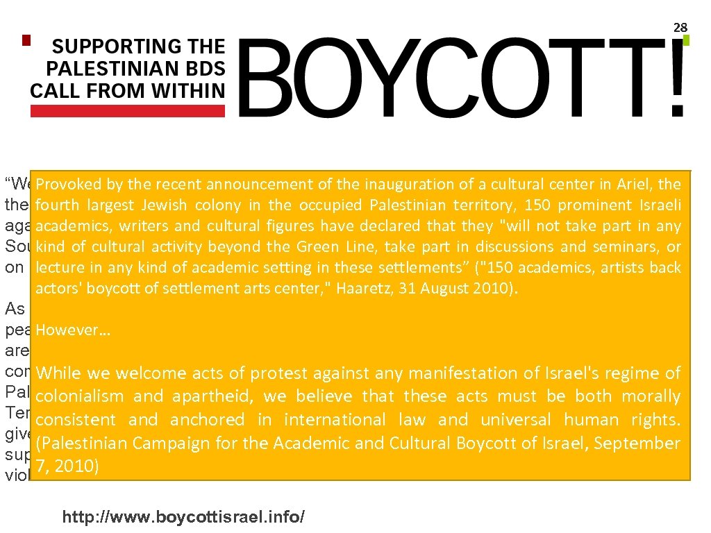 28 Provoked by the recent announcement of the inauguration of a cultural center in