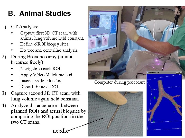 B. Animal Studies 1) CT Analysis: • • • Capture first 3 D CT