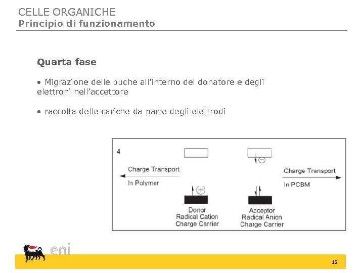 CELLE ORGANICHE Principio di funzionamento Quarta fase • Migrazione delle buche all’interno del donatore