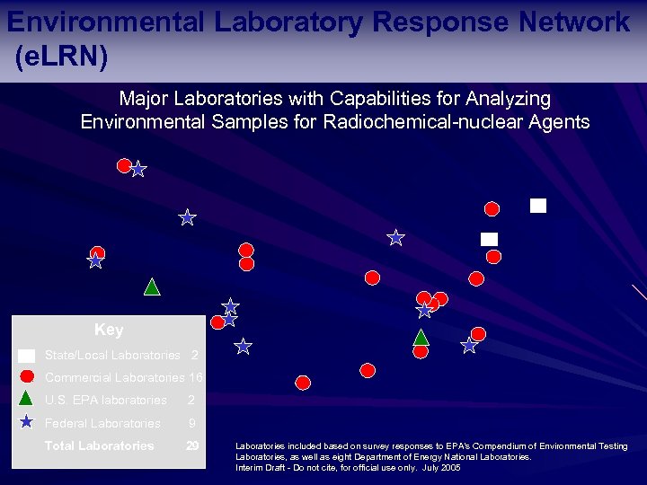 Environmental Laboratory Response Network (e. LRN) Major Laboratories with Capabilities for Analyzing Environmental Samples
