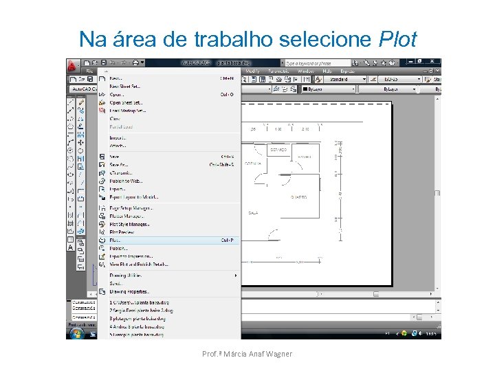 Na área de trabalho selecione Plot Prof. ª Márcia Anaf Wagner 