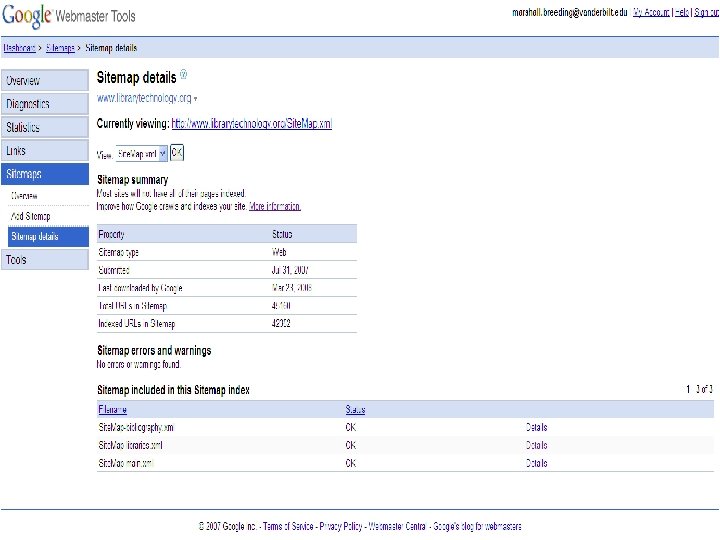 Google Sitemap n Details 