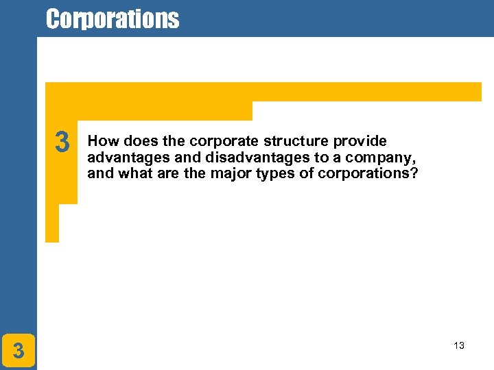 Corporations 3 3 How does the corporate structure provide advantages and disadvantages to a