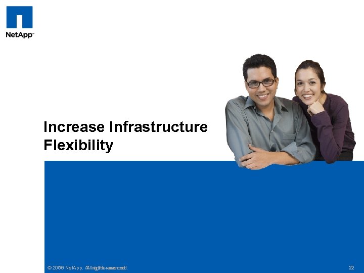 Increase Infrastructure Flexibility © 2010 Net. App. All rights reserved. 2008 All rights reserved.