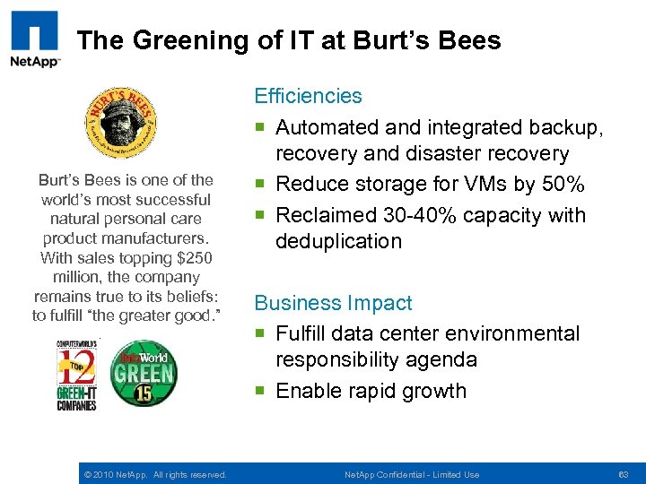 The Greening of IT at Burt’s Bees is one of the world’s most successful