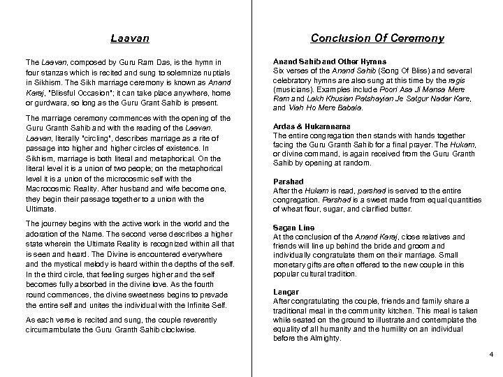 Laavan The Laavan, composed by Guru Ram Das, is the hymn in four stanzas