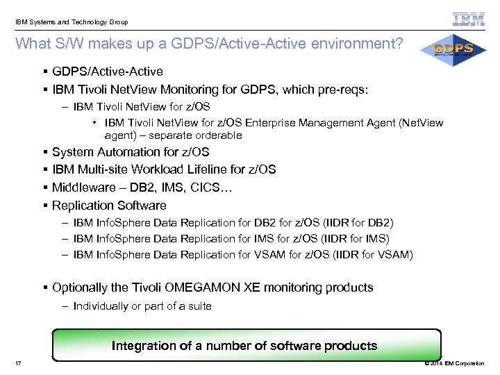  IBM Systems and Technology Group What S/W makes up a GDPS/Active-Active environment? §