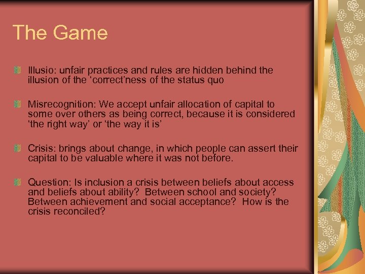 The Game Illusio: unfair practices and rules are hidden behind the illusion of the