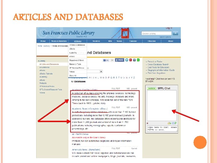 ARTICLES AND DATABASES 