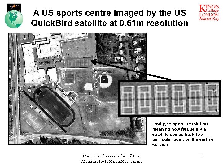 A US sports centre imaged by the US Quick. Bird satellite at 0. 61