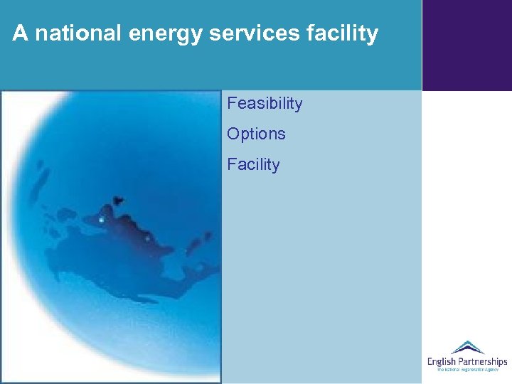 A national energy services facility Feasibility Options Facility 