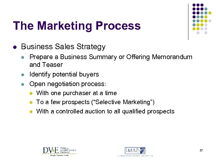 The Marketing Process l Business Sales Strategy l l l Prepare a Business Summary