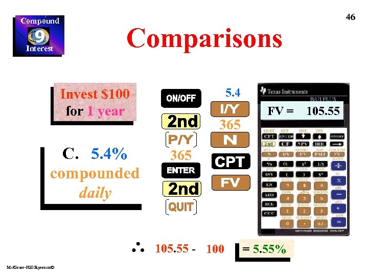 Compound 9 Interest 46 Comparisons 5. 4 Invest $100 for 1 year C. 5.
