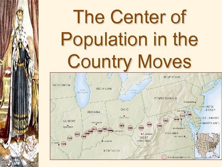 The Center of Population in the Country Moves WEST 