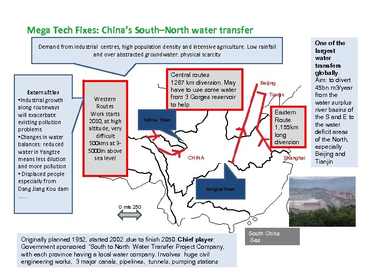 Mega Tech Fixes: China’s South–North water transfer Demand from industrial centres, high population density