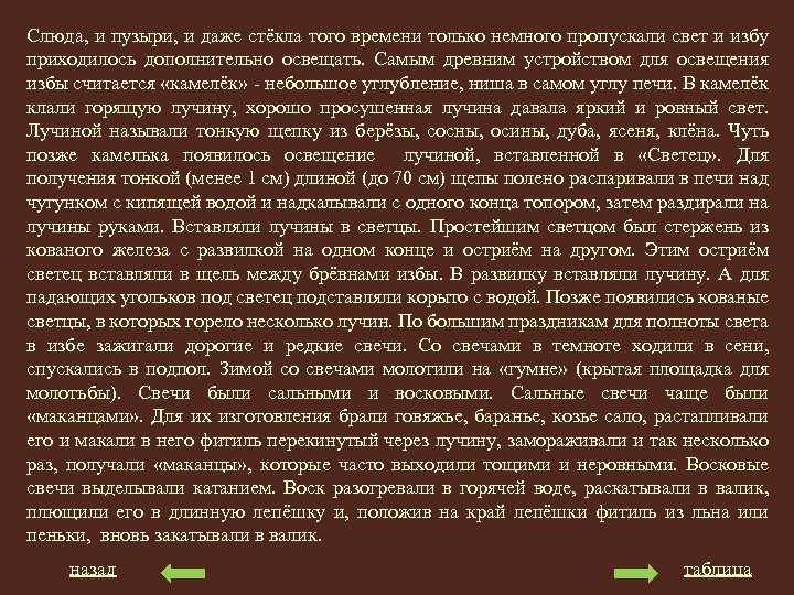 Слюда, и пузыри, и даже стёкла того времени только немного пропускали свет и избу