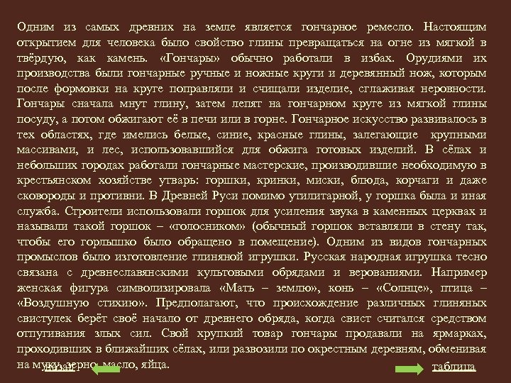 Одним из самых древних на земле является гончарное ремесло. Настоящим открытием для человека было