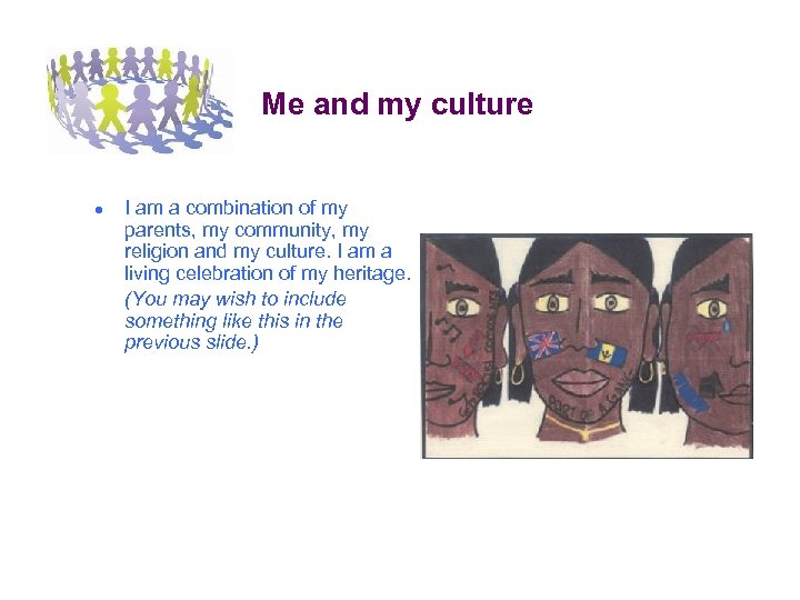 Me and my culture ● I am a combination of my parents, my community,