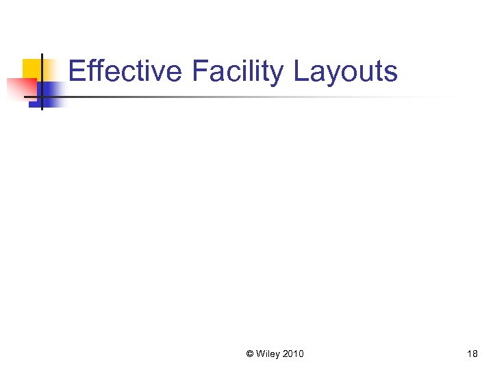 Effective Facility Layouts © Wiley 2010 18 