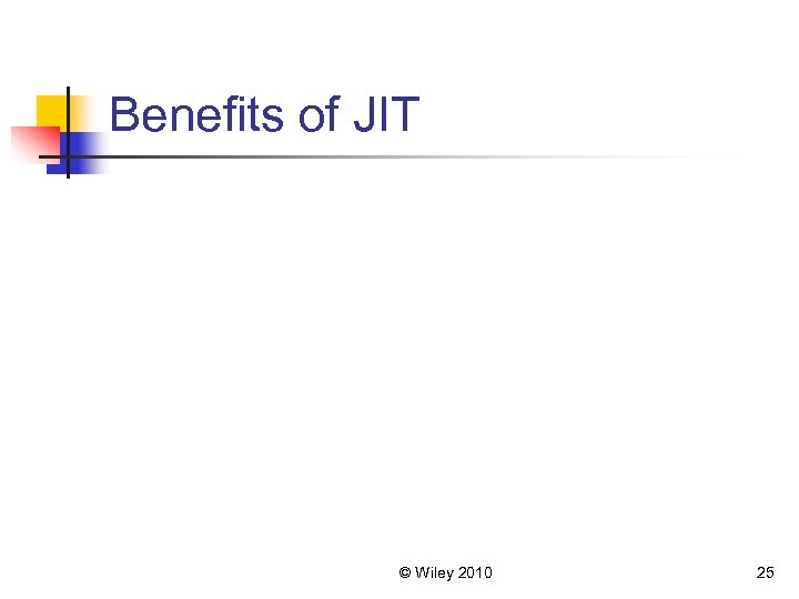 Benefits of JIT © Wiley 2010 25 
