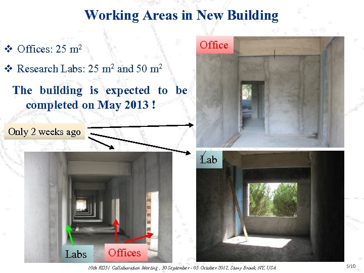 Working Areas in New Building Office v Offices: 25 m 2 v Research Labs: