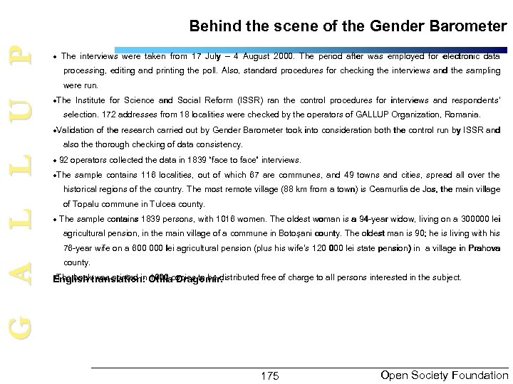 G A L L U P Behind the scene of the Gender Barometer ·