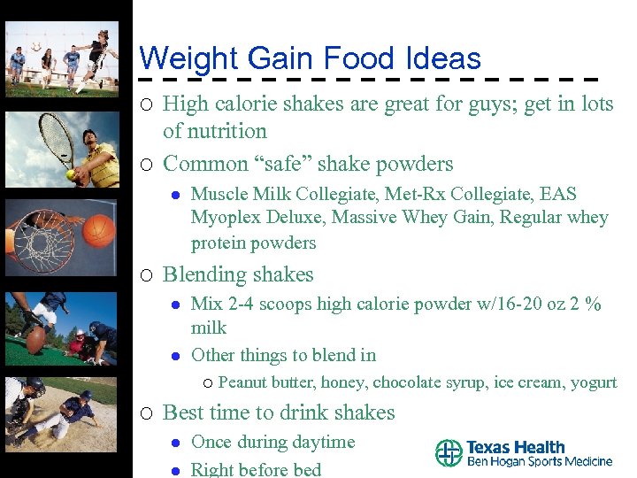 Weight Gain Food Ideas ¡ ¡ High calorie shakes are great for guys; get