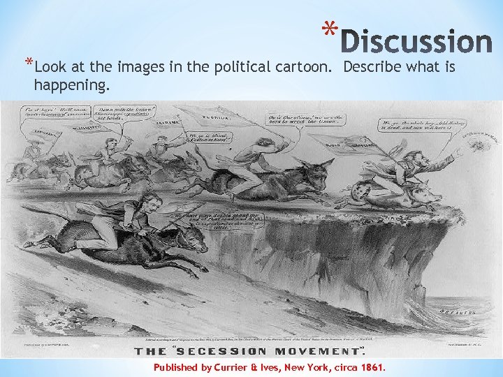 * *Look at the images in the political cartoon. Describe what is happening. Published