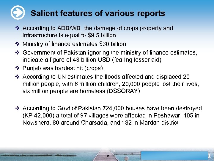 Salient features of various reports v According to ADB/WB the damage of crops property