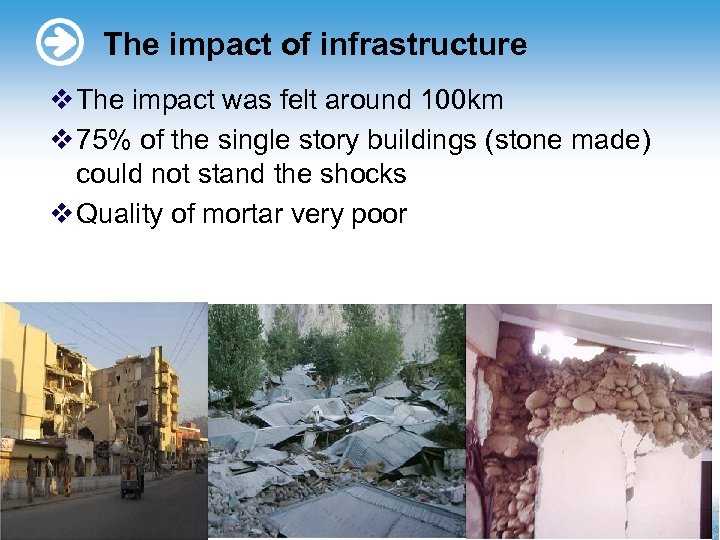 The impact of infrastructure v The impact was felt around 100 km v 75%